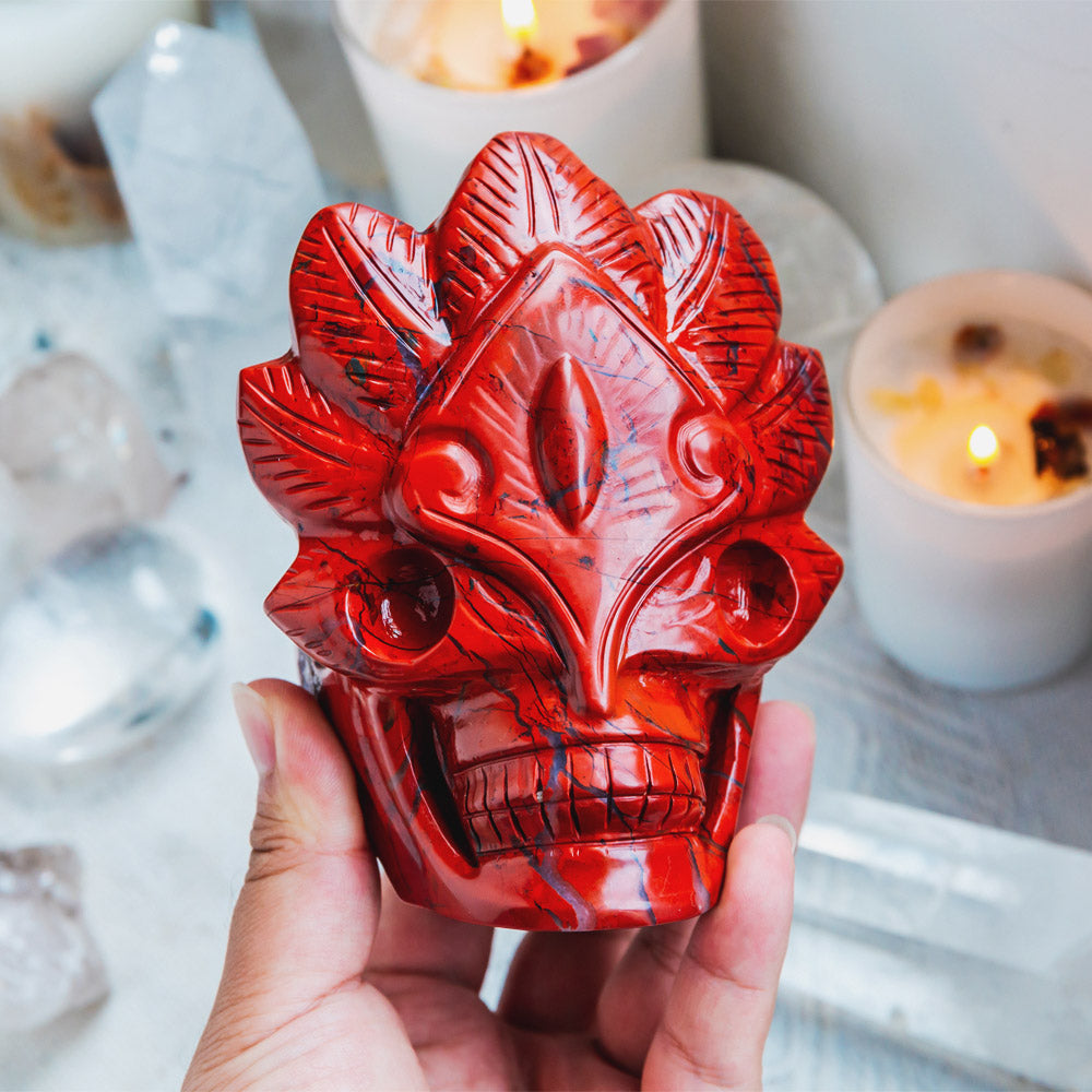 Reikistal Red Jasper Mask Skull