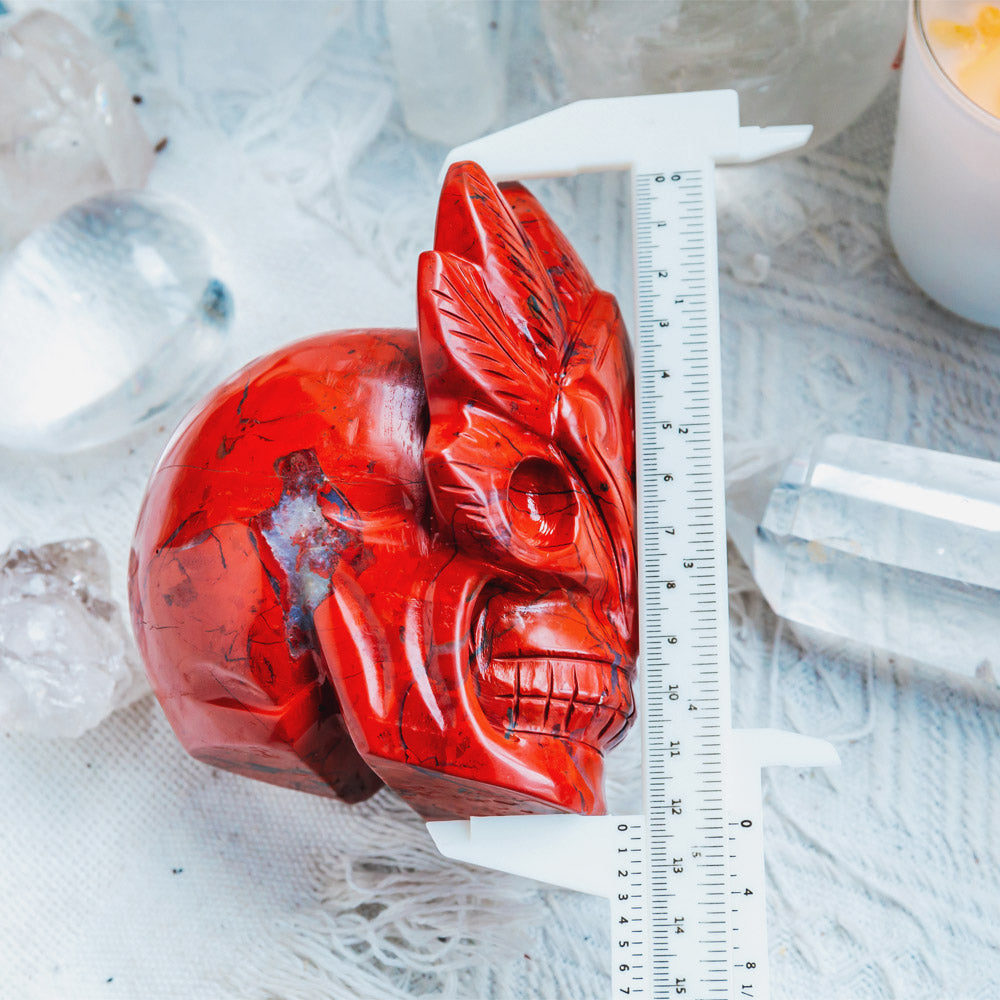 Reikistal Red Jasper Mask Skull