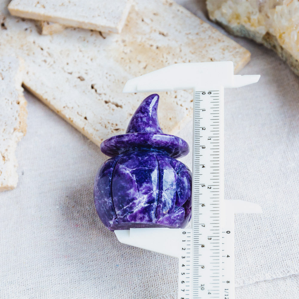 Reikistal Lepidolite Wizard Hat Pumpkin