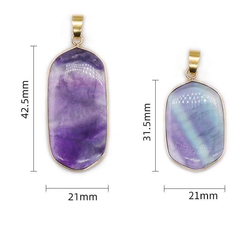 Reikicrystal Multicolored Fluorite Wrapped Pendant