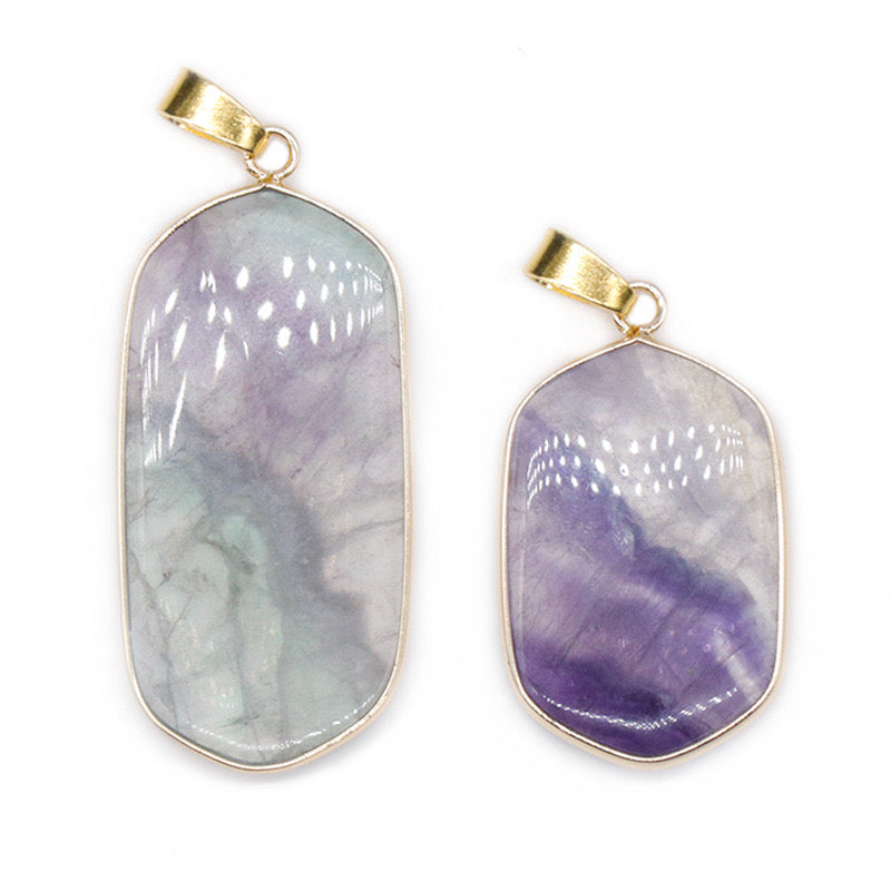 Reikicrystal Multicolored Fluorite Wrapped Pendant