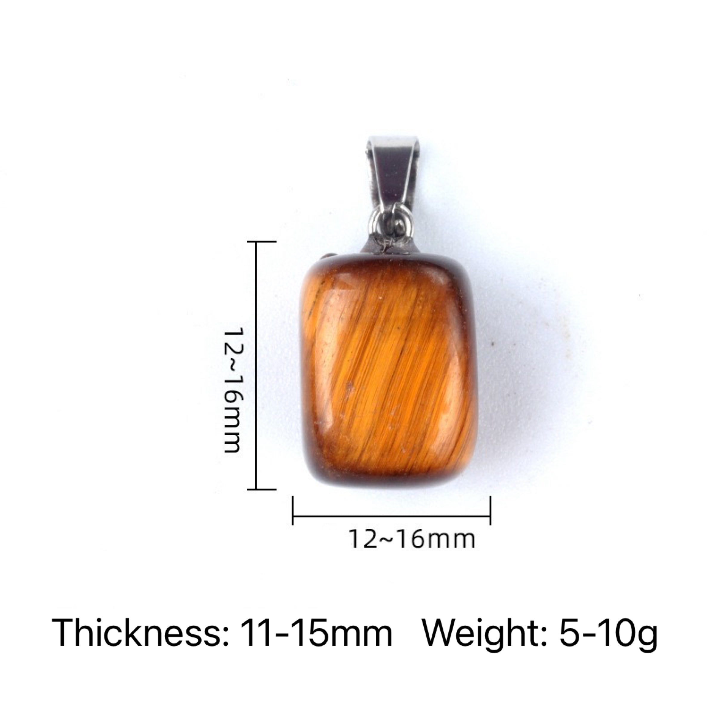 Reikicrystal Rough Polished Small Square Pendant