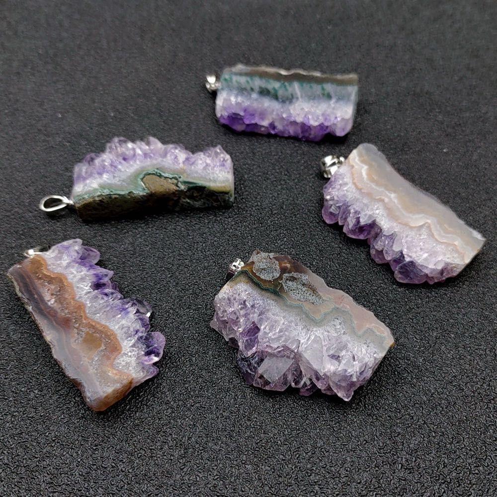 Reikicrystal Natural Amethyst Cluster Necklace