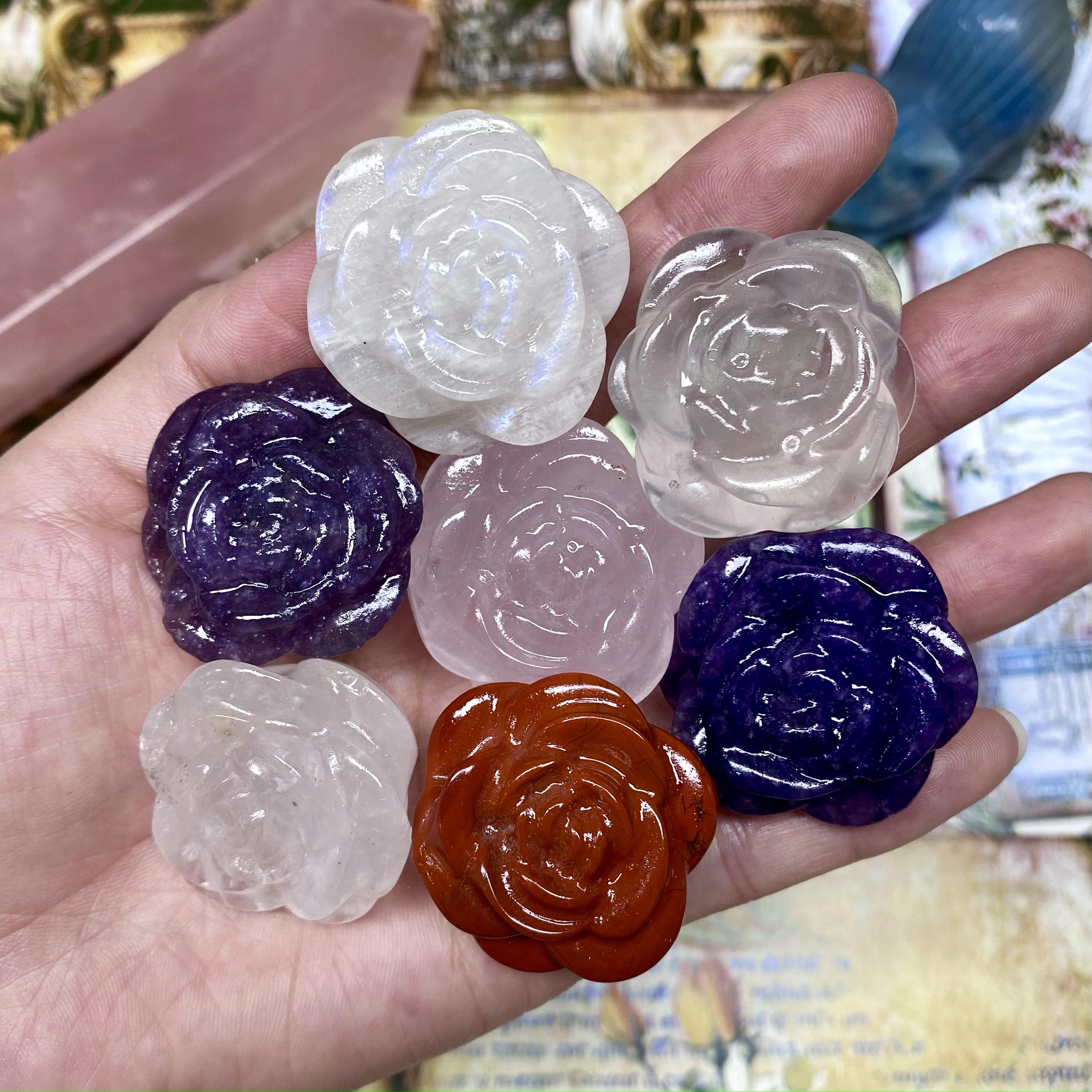 Reikicrystal Mini Rose Carving