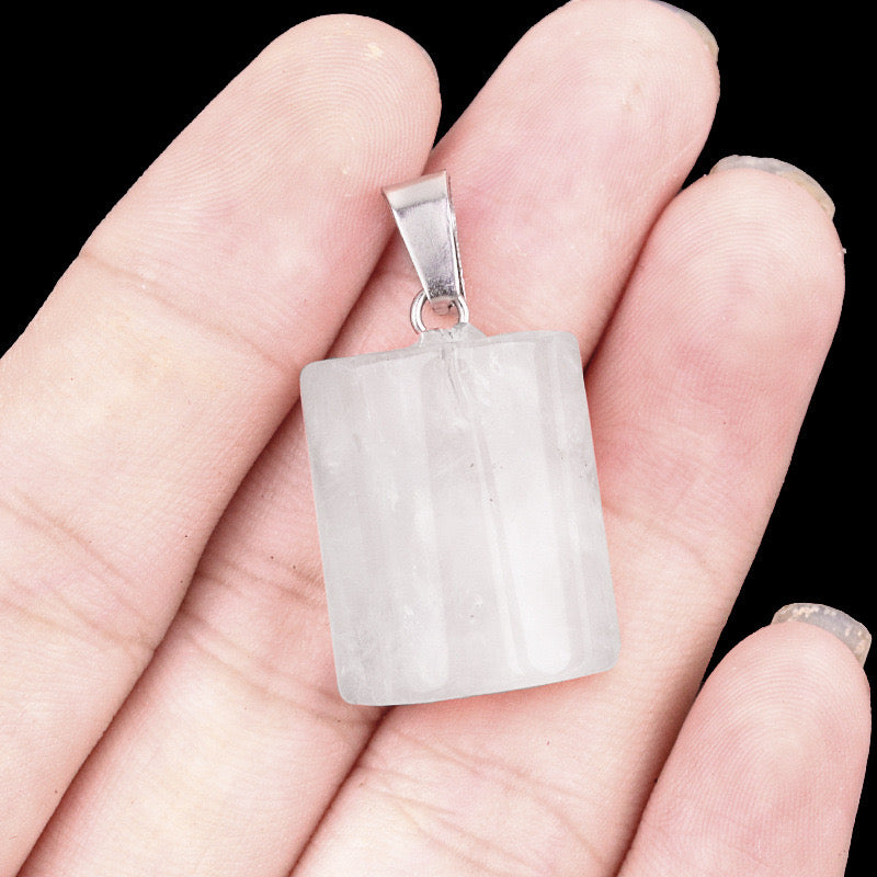 Natural Semi-Cylindrical Crystal Pendant