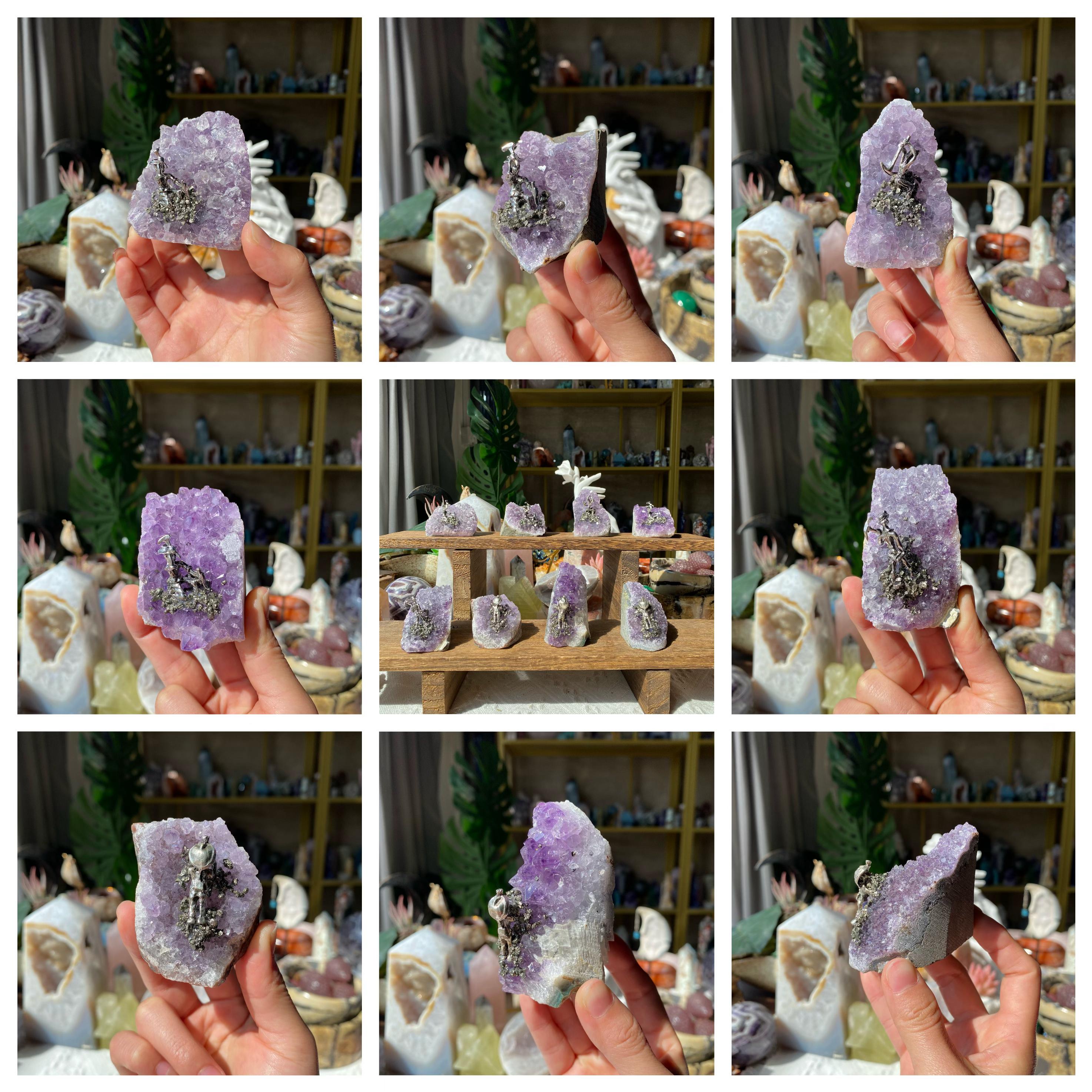 【Weekly Flash Deals】Amethyst Cluster With Miner Carving Free Form Collection
