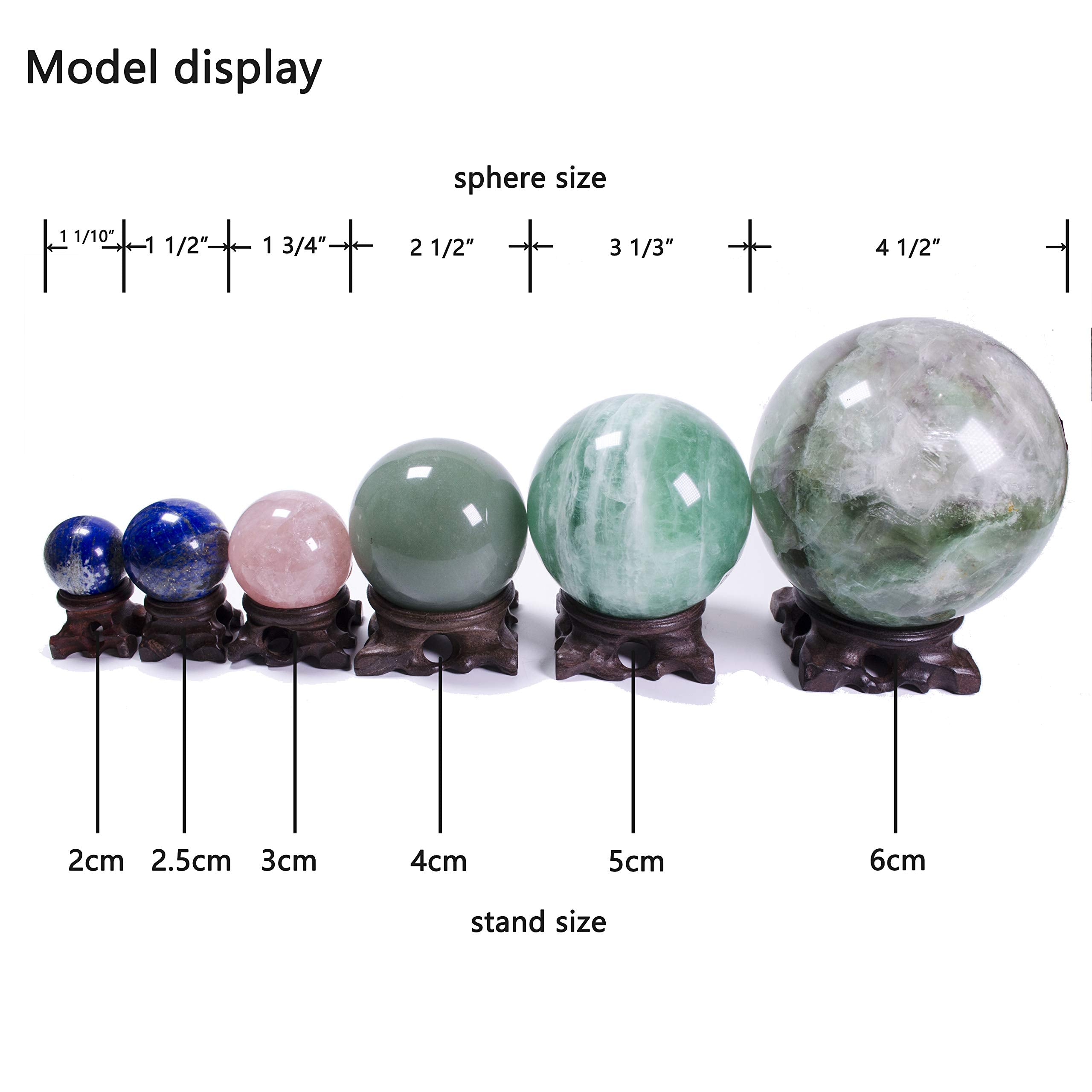 Trästativ för kristallsfär kvartskulhållare Orb äggbas ihåligt trästativ Globe Stone Decor Display (E-5cm-1PC)