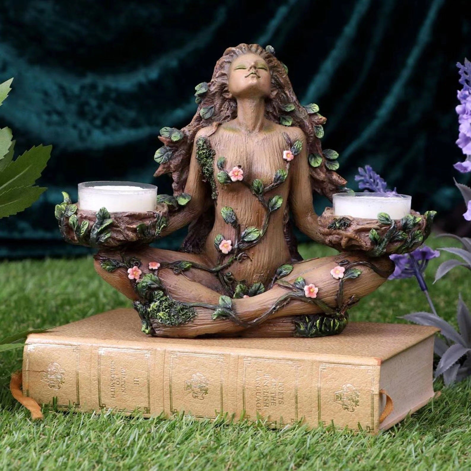Reikistal Balance der Natur Weiblicher Baumgeist Teelicht-Kerzenhalter