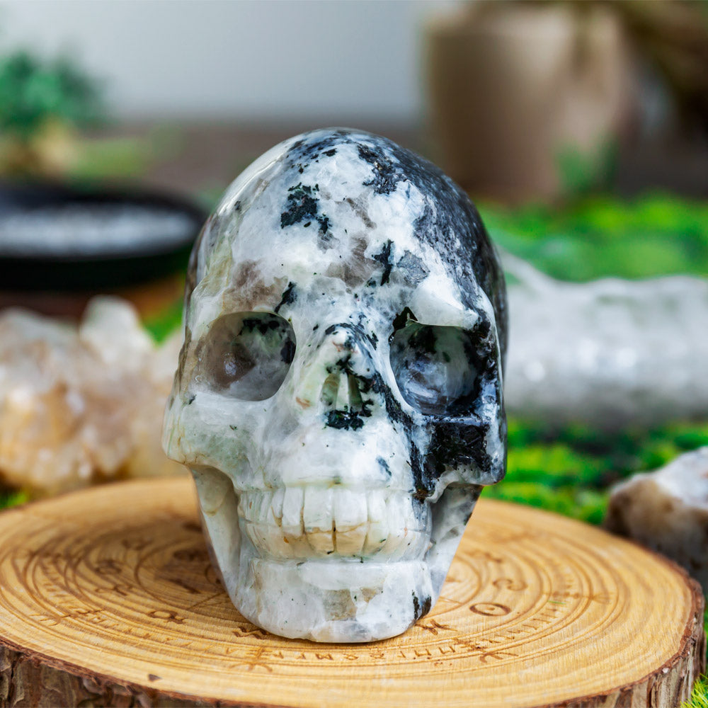 Reikistal Rainbow Moonstone Skull