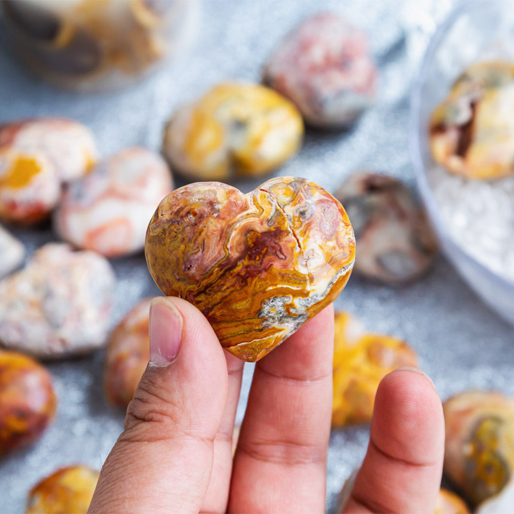 Reikistal Crazy Lace Agate Heart