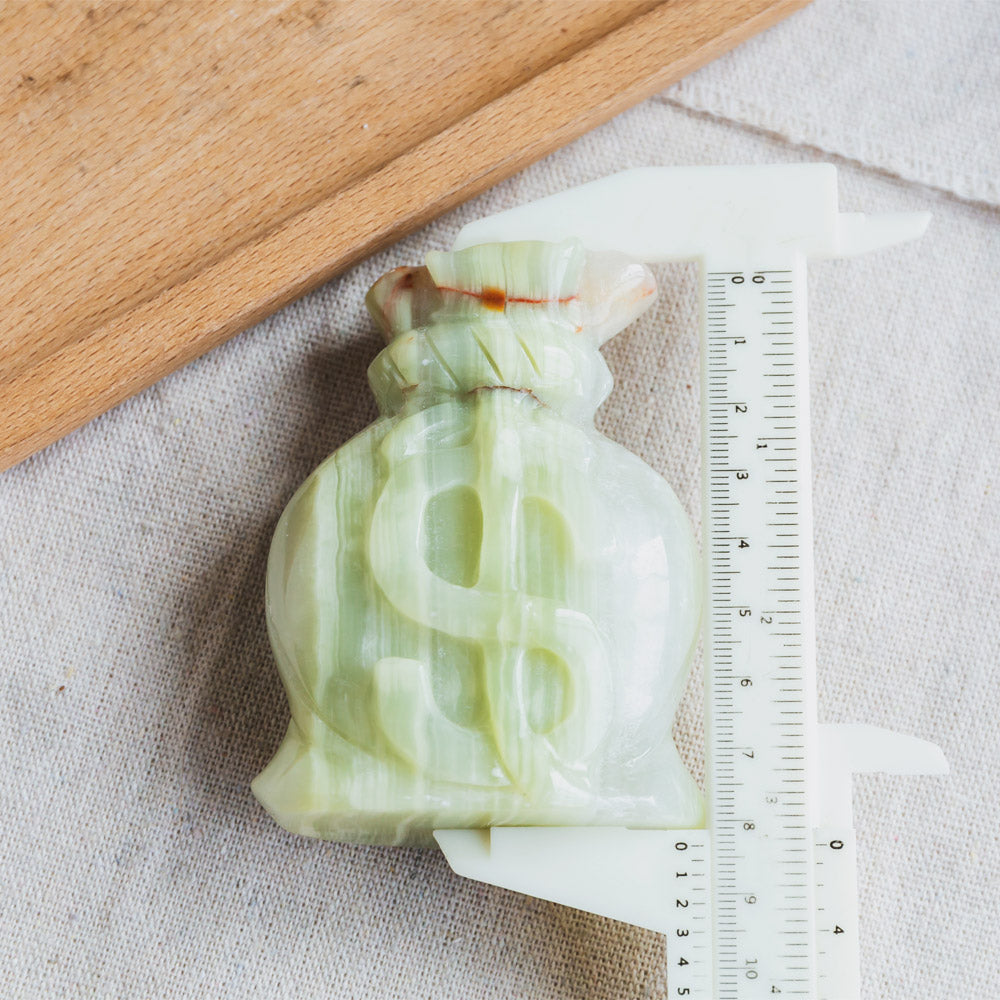 Reikistal Pistachio Calcite Money Bag