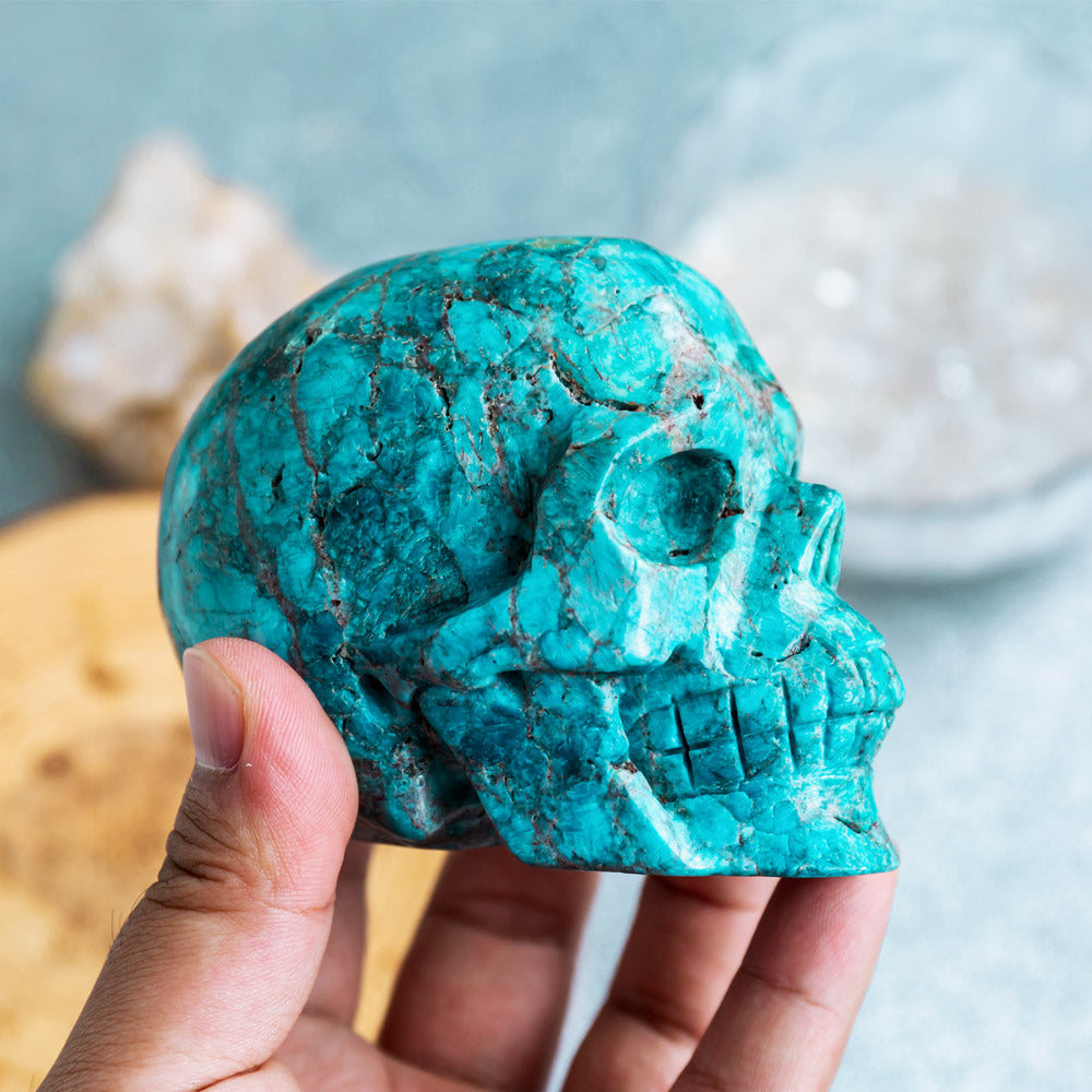 Reikistal Blue Apatite Skull