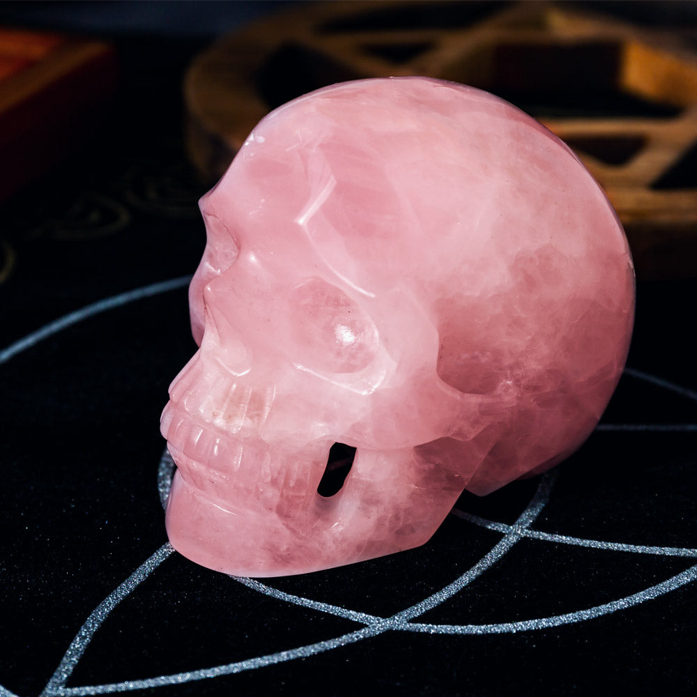 Reikistal 4" Rose Quartz Hollow Skull