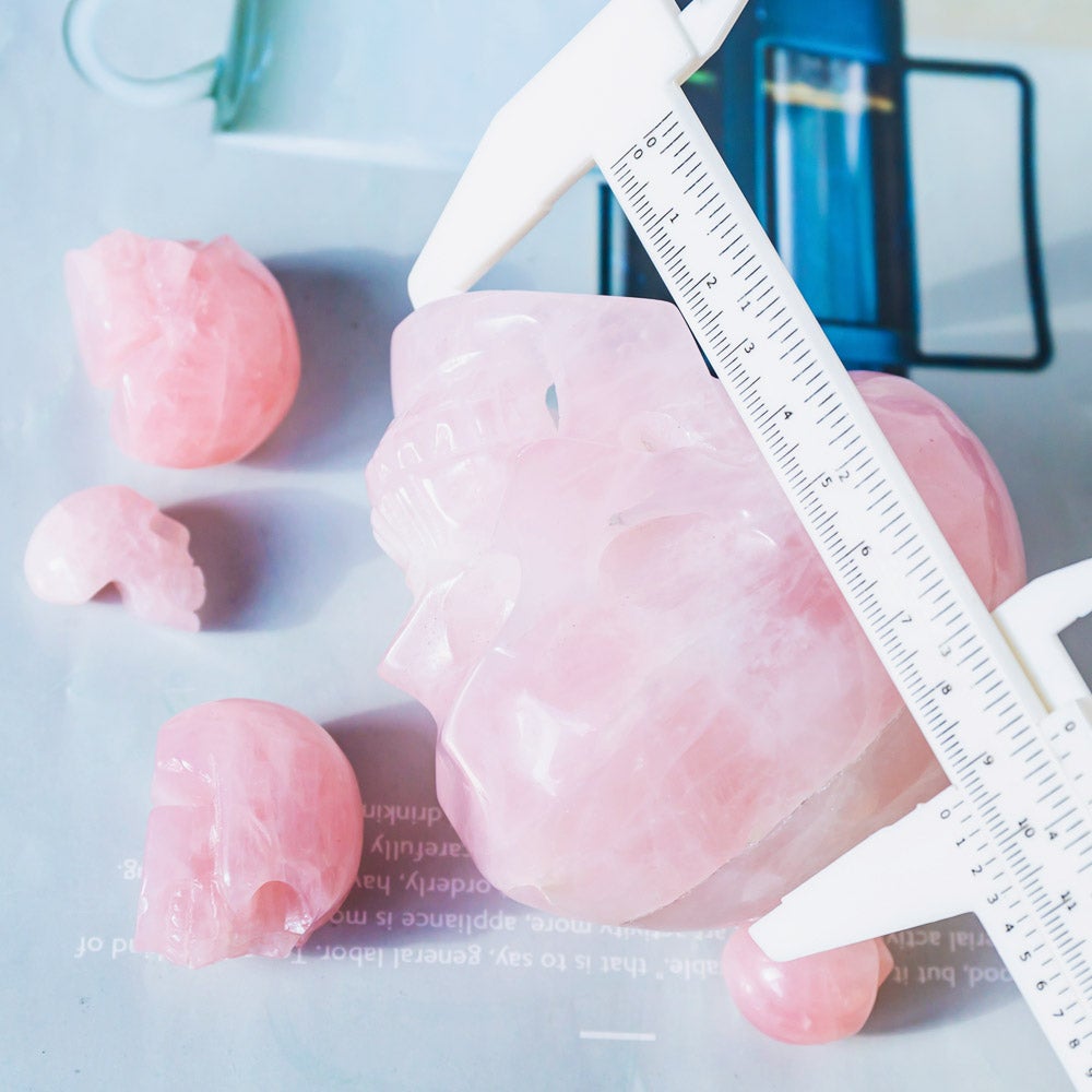 Reikistal 4" Rose Quartz Hollow Skull