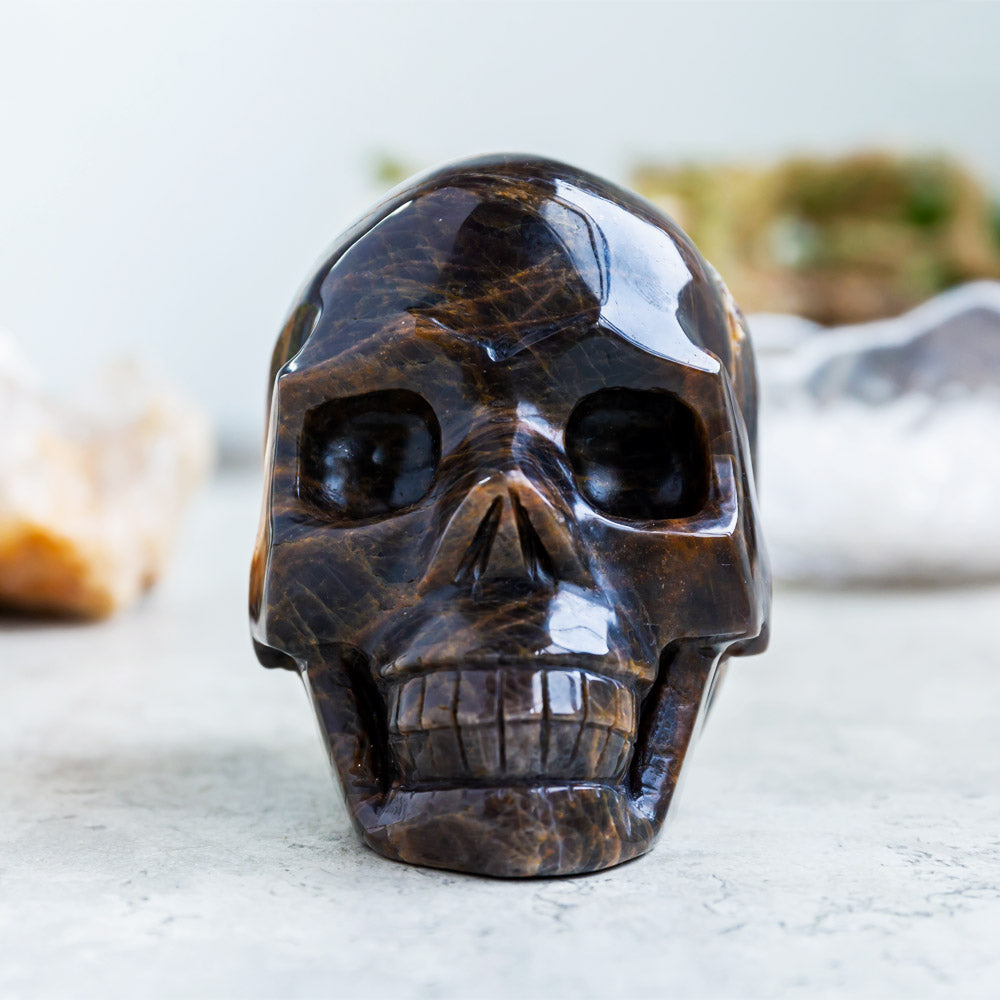 Reikistal Black MoonStone Skull