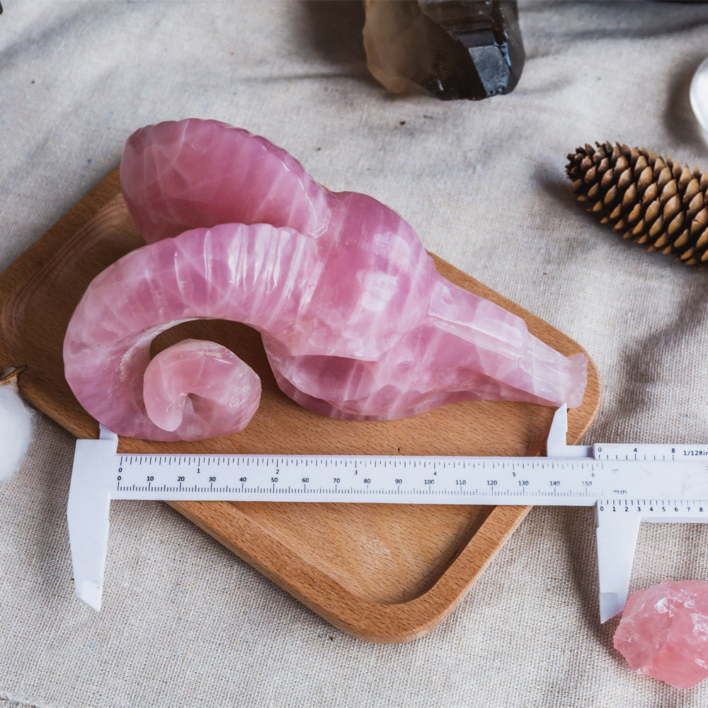 Reikistal Rose Quartz Sheep Skull