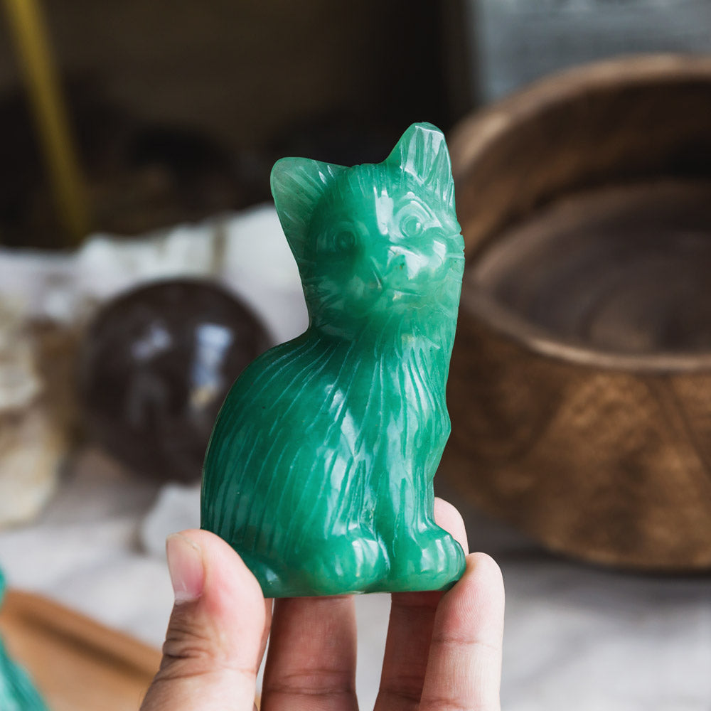 Reikistal Green Aventurine Cat