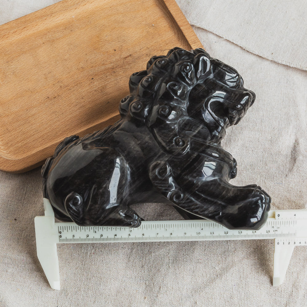 Reikistal Silver Sheen Obsidian Lion