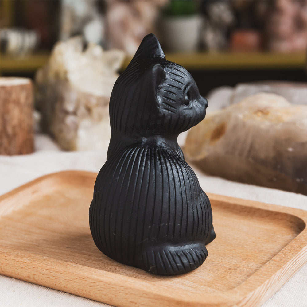 Reikistal Black Obsidian Cat
