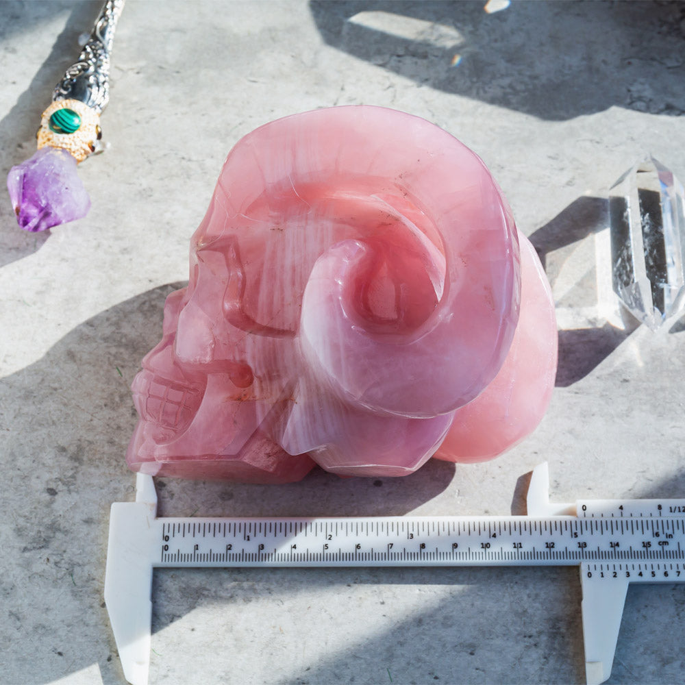Crâne de mouton de quartz rose Reikistal