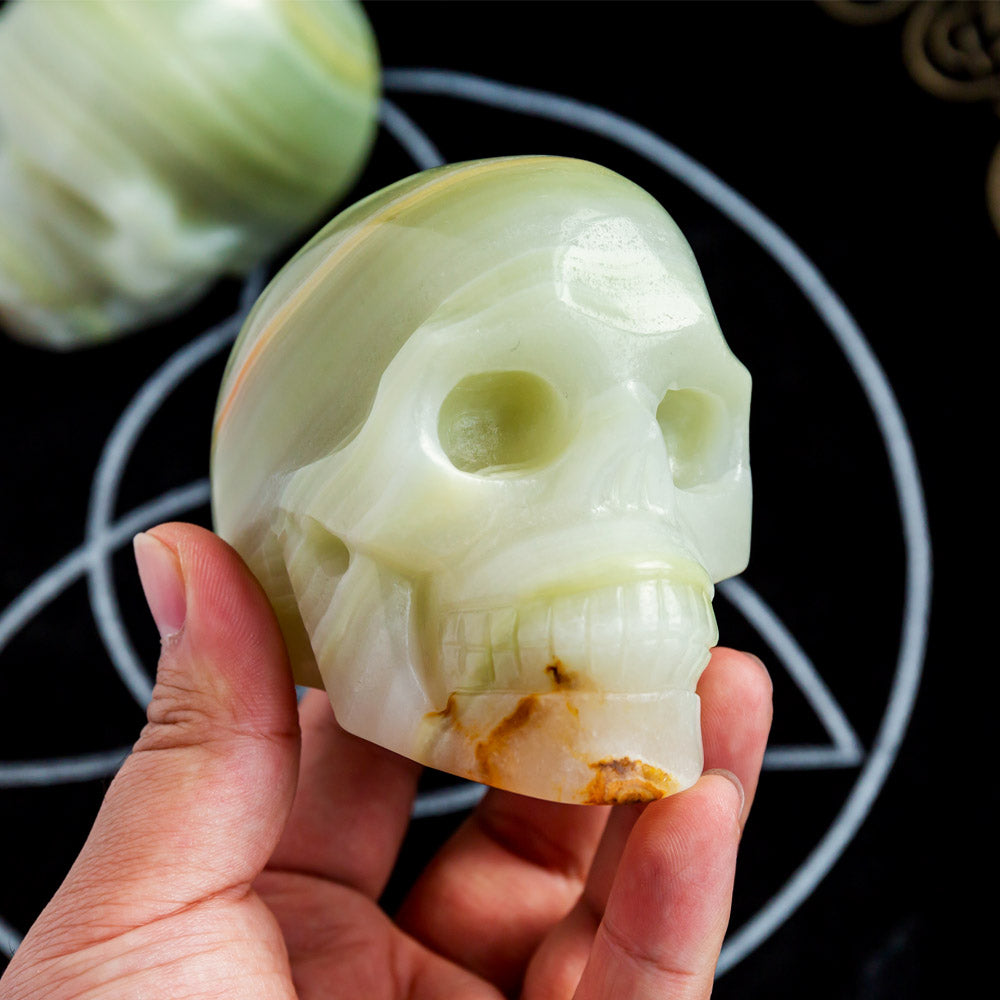 Reikistal Pistachio Onyx Skull