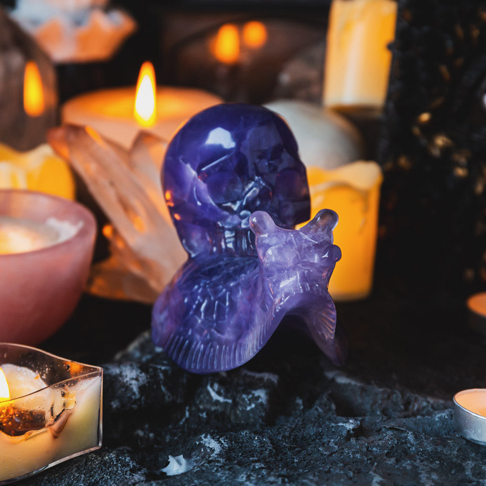 Reikistal Fluorite Skull With Snail