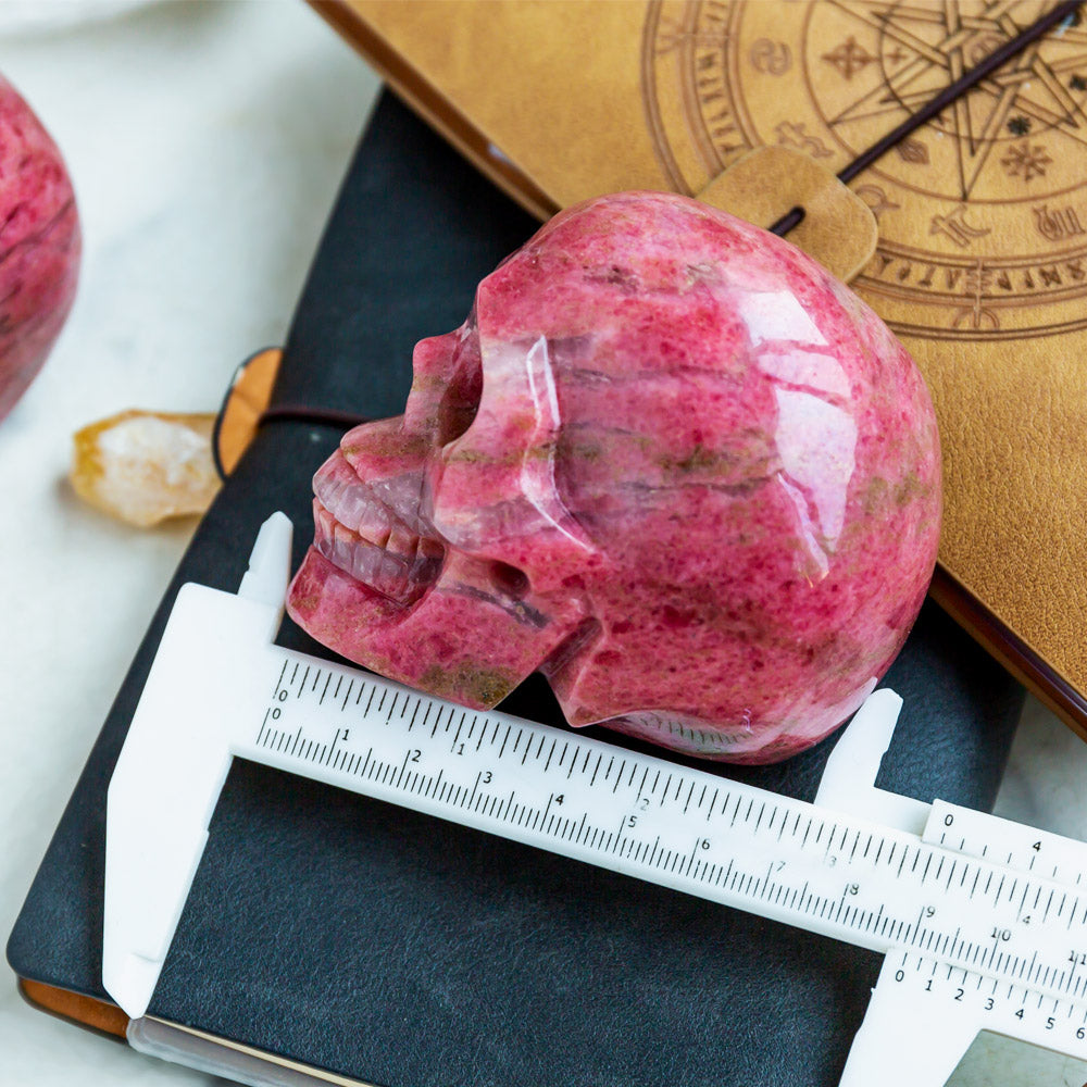 Reikistal Rhodonite Skull