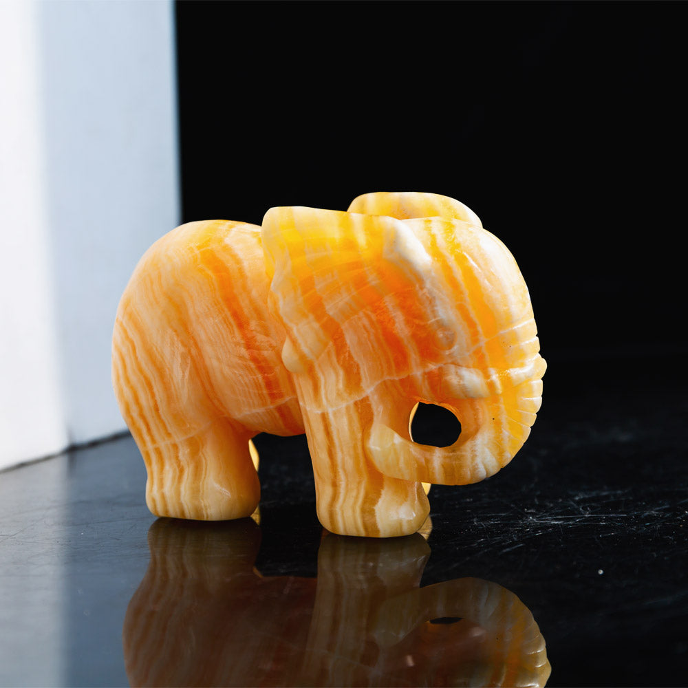 Reikistal Orange Calcit Elefant