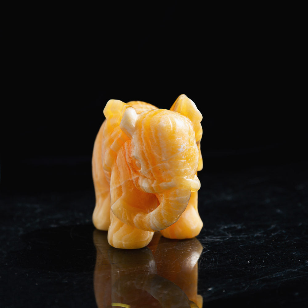 Reikistal Orange Kalcit Elefant