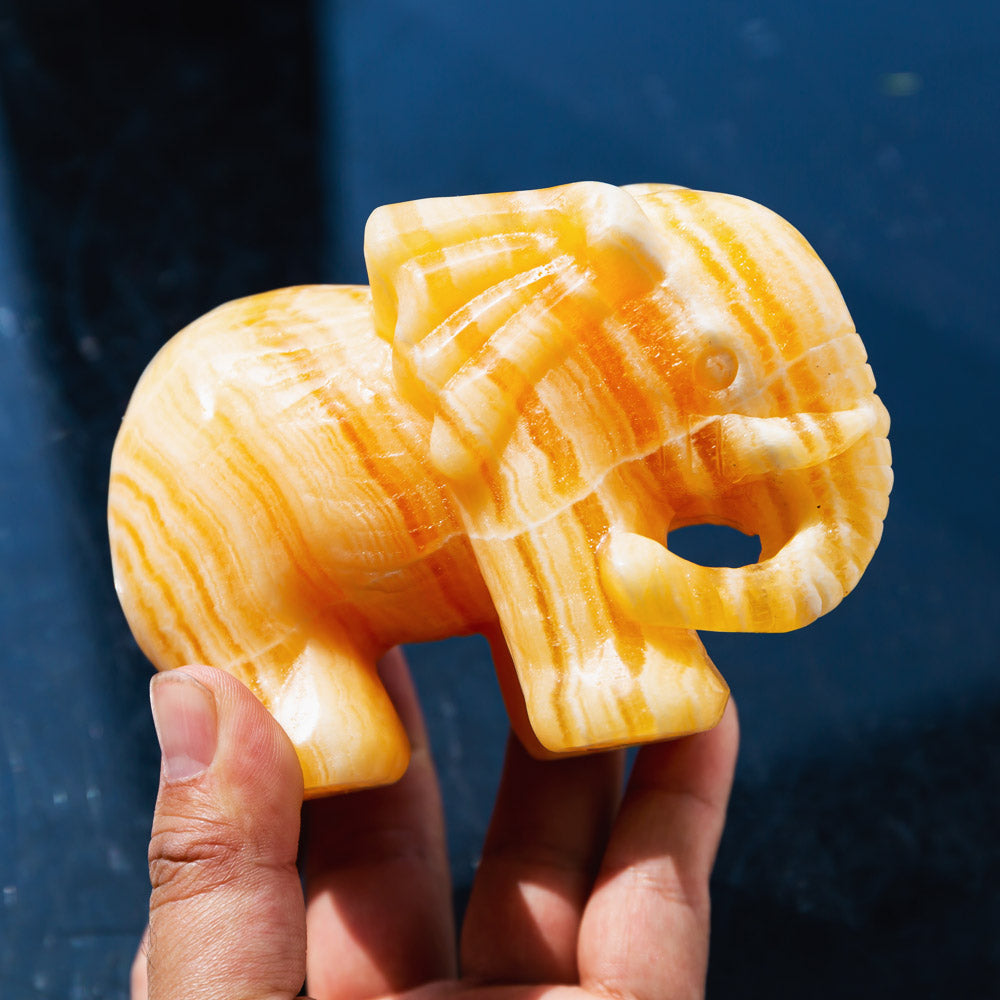 Reikistal Orange Calcite Elephant