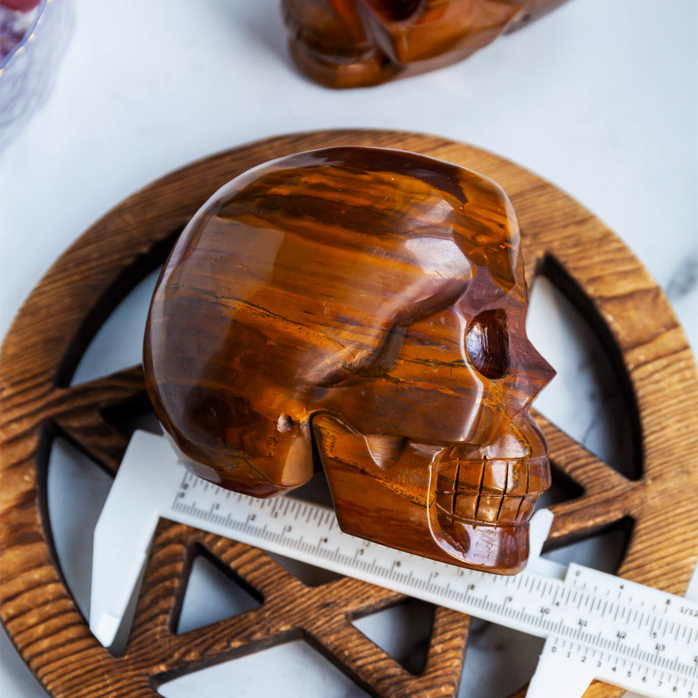 Reikistal Red Tigers Eye Skull