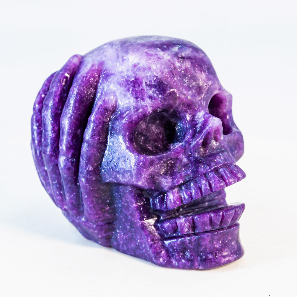 Reikistal Lepidolite Skull Combination Combination See no evil Speak no evil Hear no evil