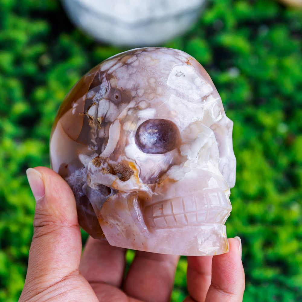 Reikistal Flower Agate Skull