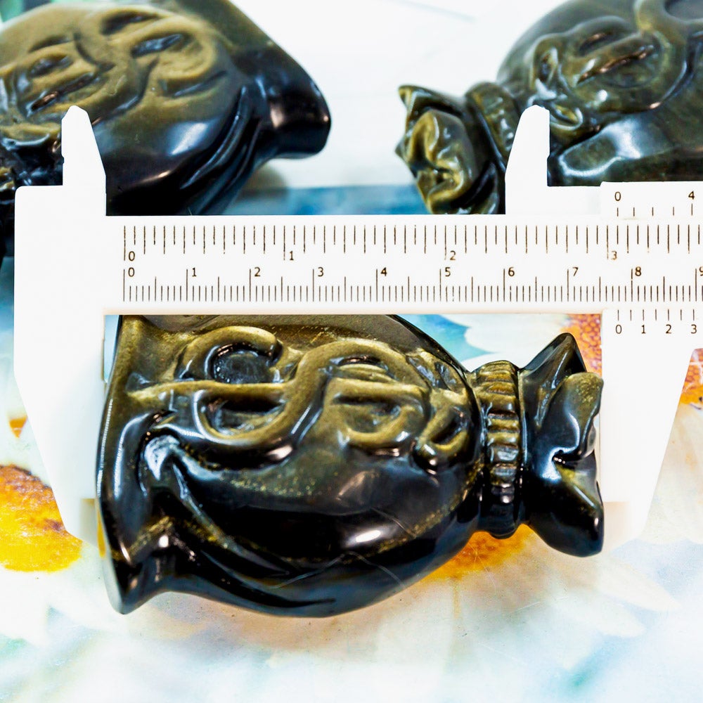 Reikistal Golden Sheen Obsidian Money Bag