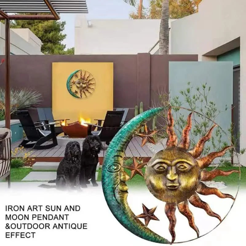 Reikistal Sun Moon Face Wall Decor