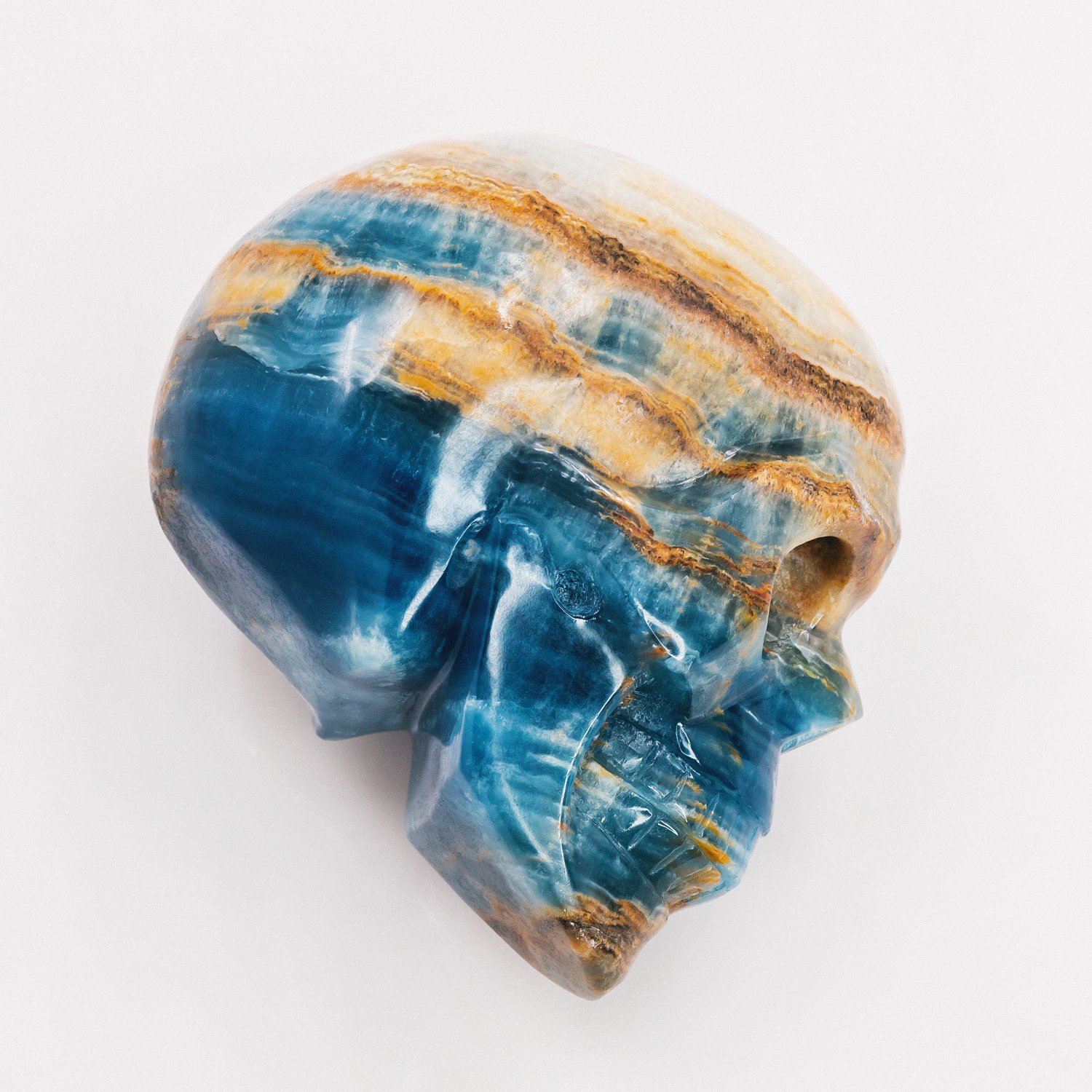 Crâne d’onyx bleu Reikistal