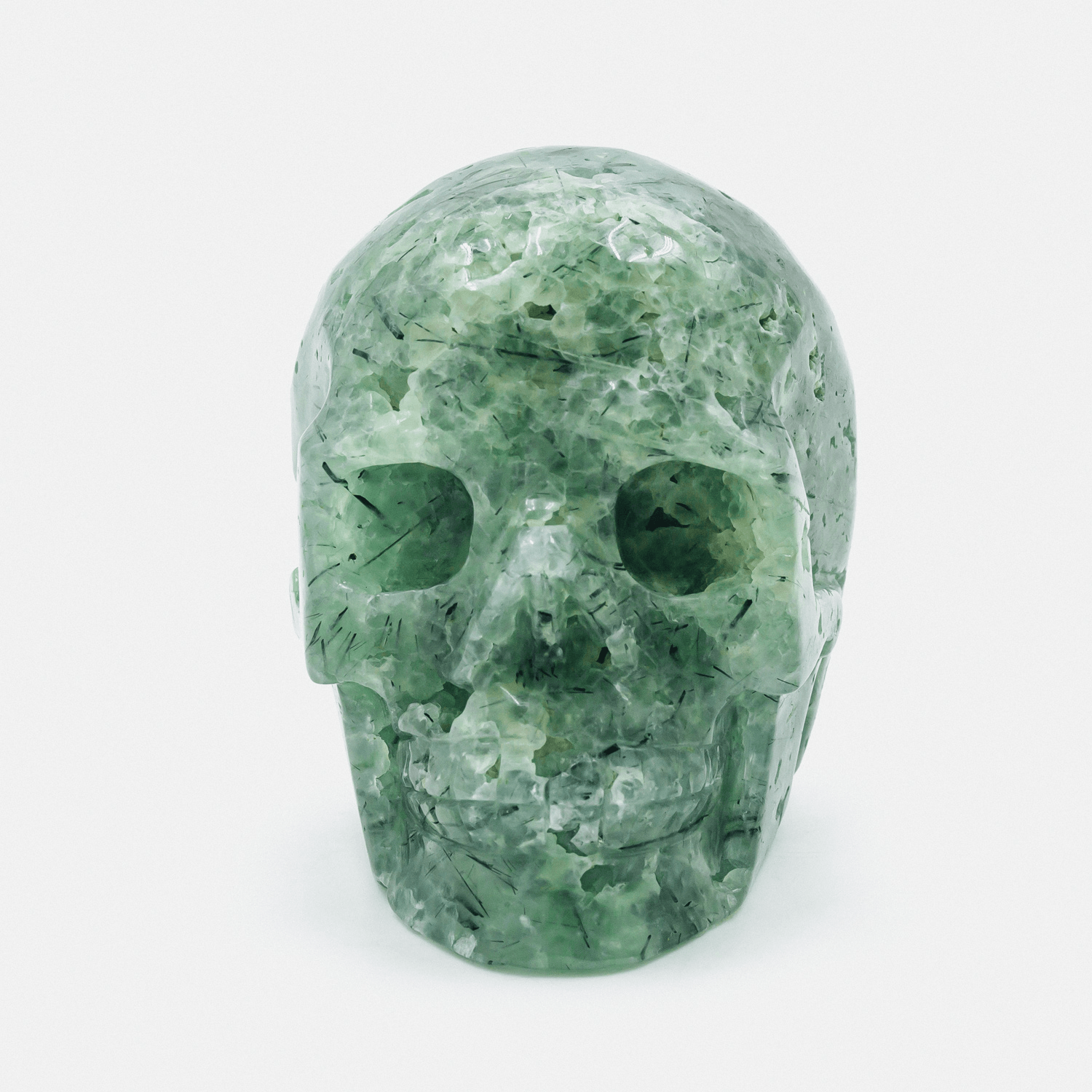 Reikistal Prehnite Skull