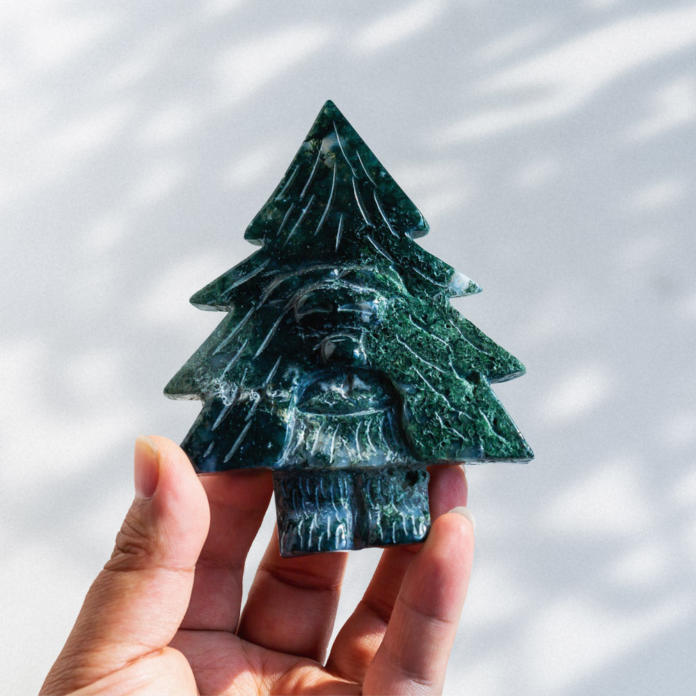 Reikistal Moss Agate Santa Claus Arbre