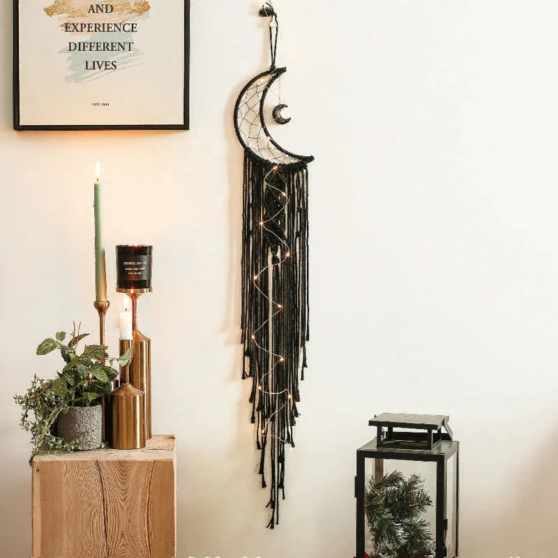 Reikistal Bohemian Moon Dream Macrame Woven Wall Decor