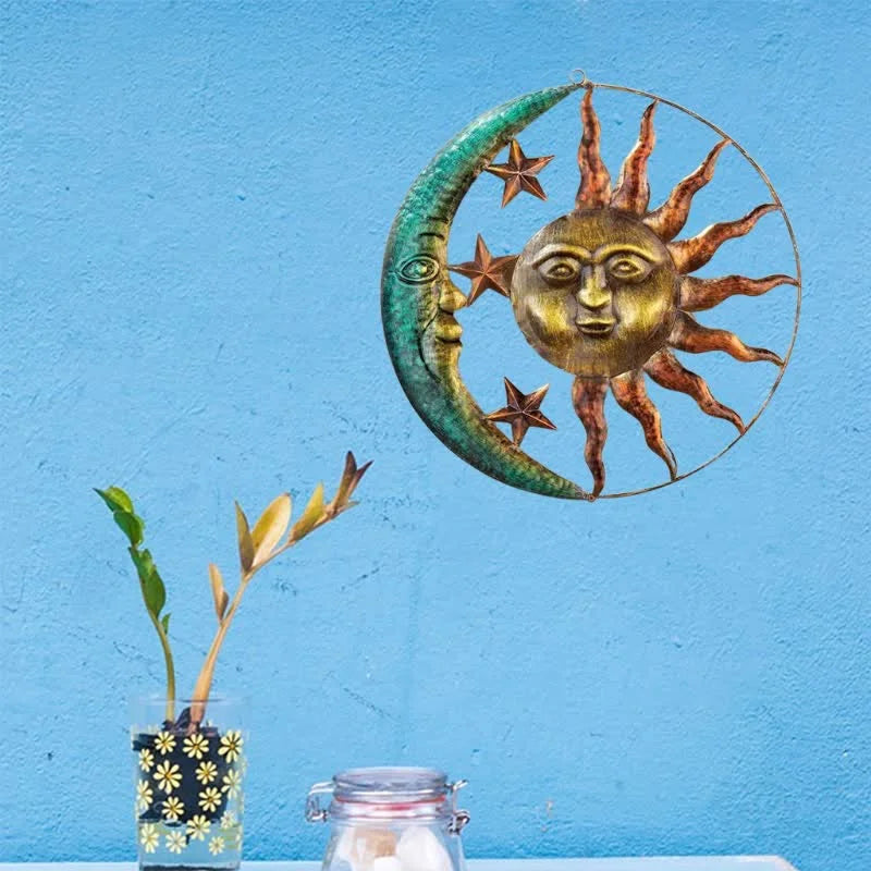 Reikistal Sun Moon Face Wall Decor