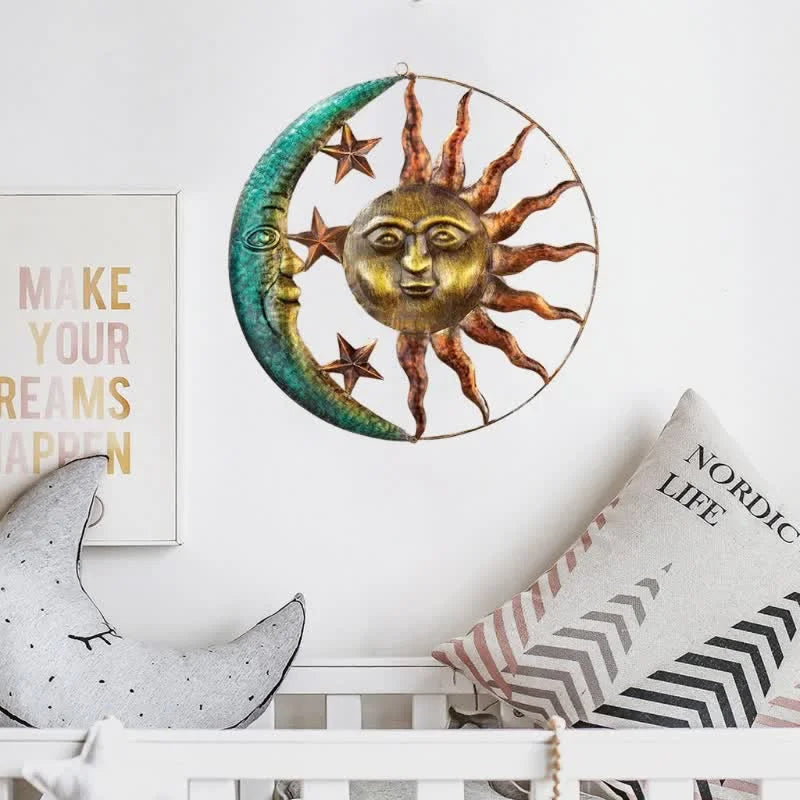 Reikistal Sun Moon Face Wall Decor