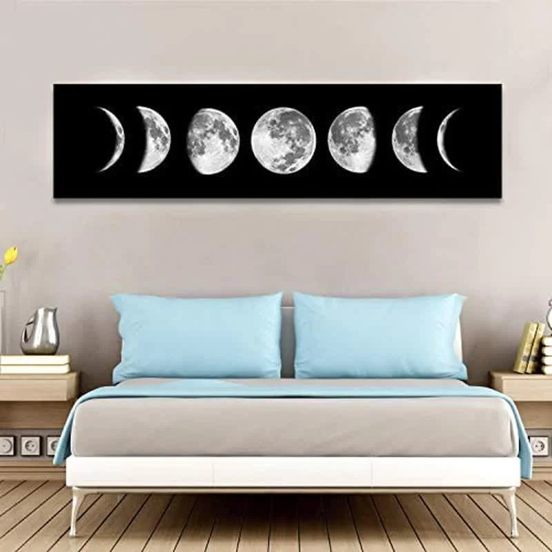 Reikistal Art Painting Moon Phrase Canvas Wall Decor