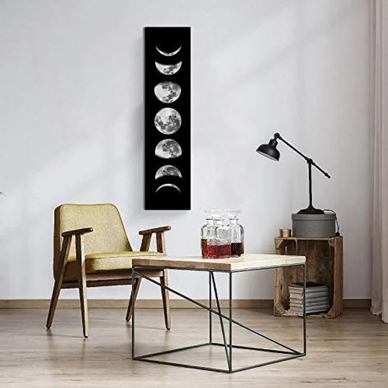 Reikistal Art Painting Moon Phrase Canvas Wall Decor