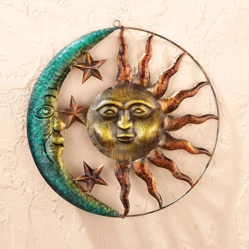 Reikistal Sun Moon Face Wall Decor