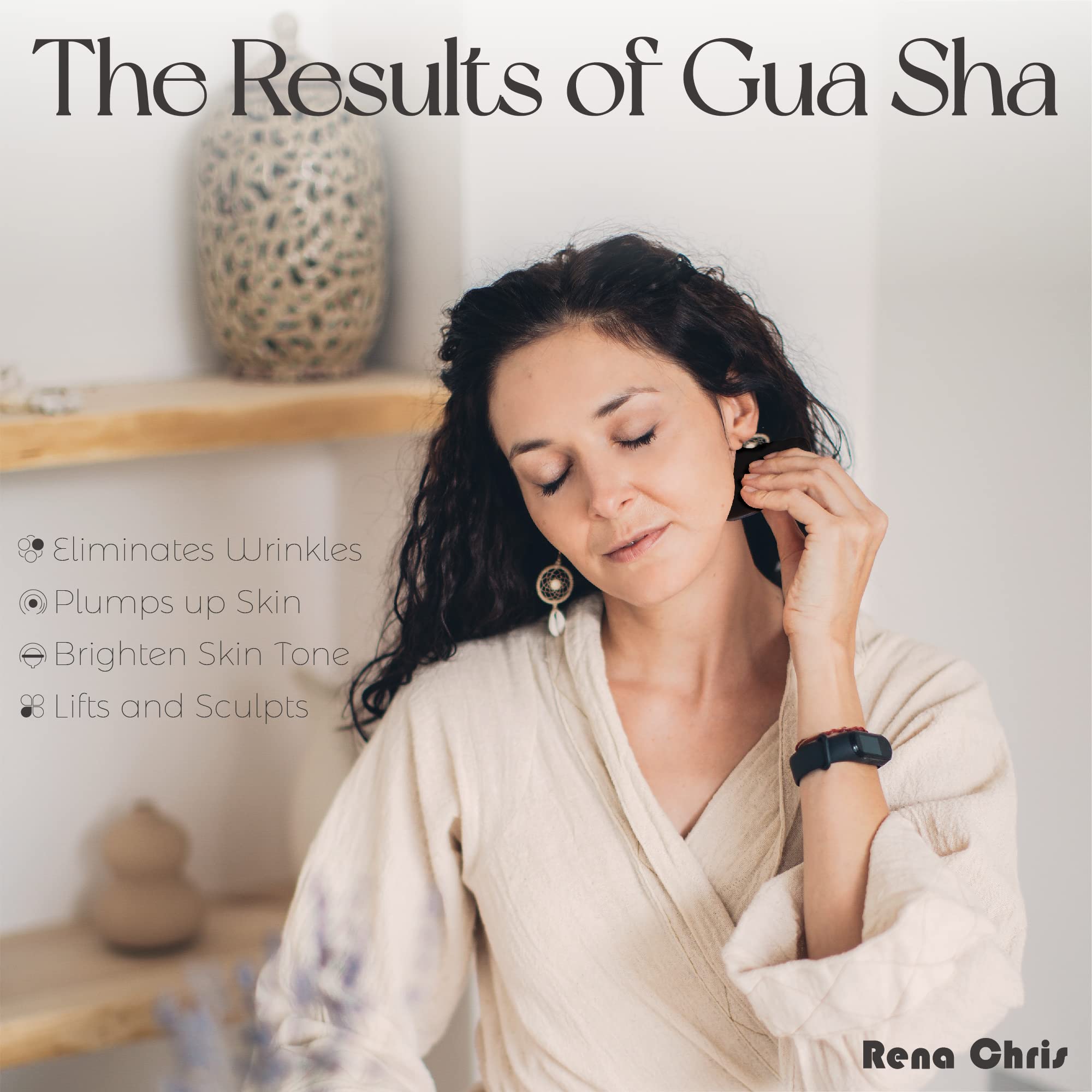 Reikistal obsidian-Gua Sha Masseur pour le visage