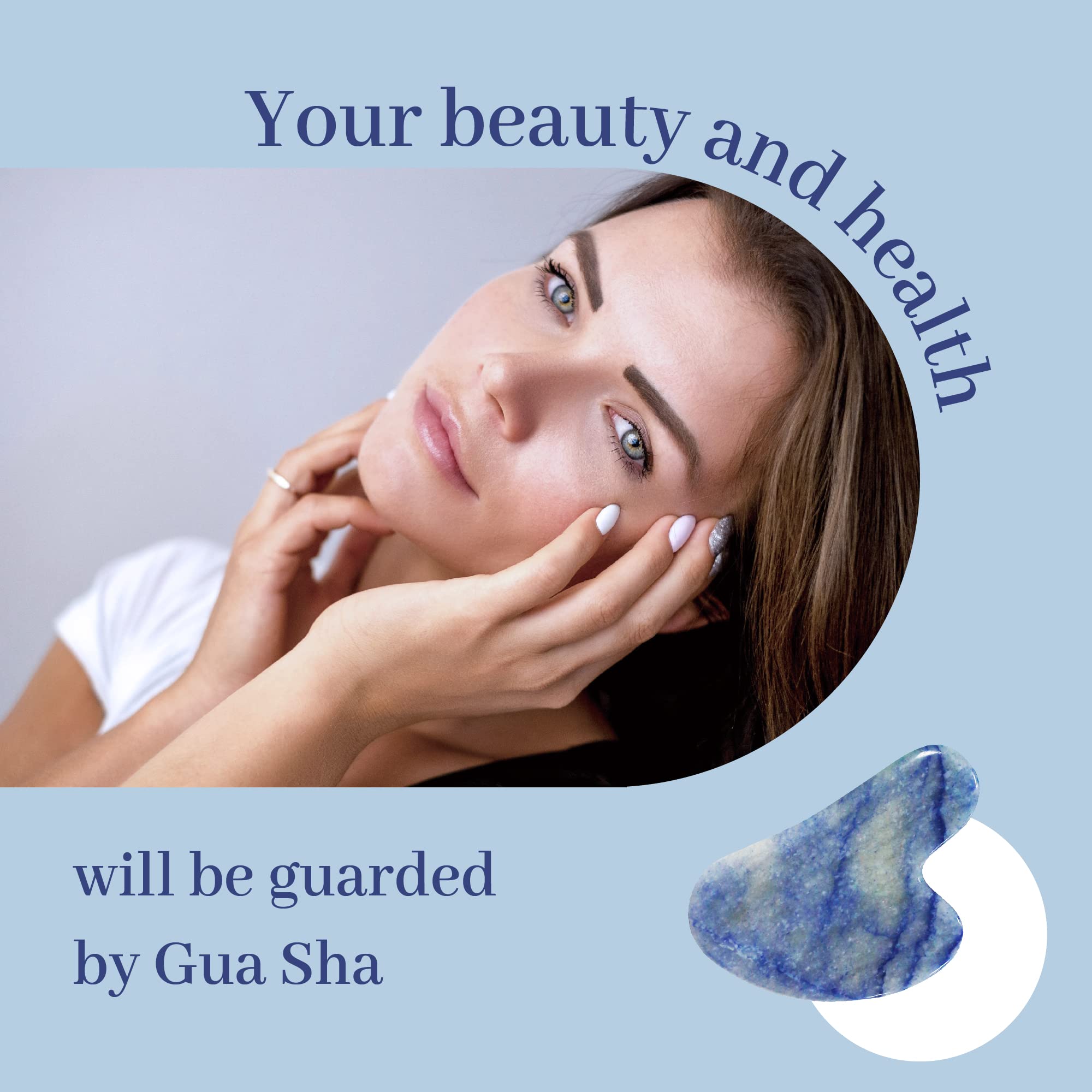 Reikistal Blue Aventurinee-Gua Sha Gesichtsmassagegerät