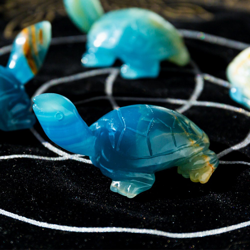 Reikistal Blau Onyx Schildkröte