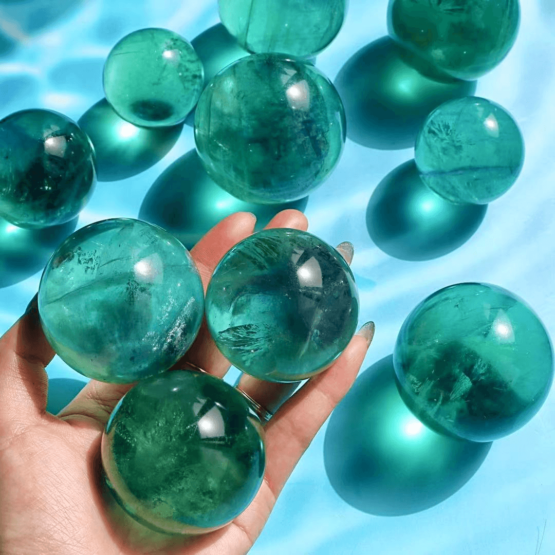 Sphères de fluorite verte Reikistal