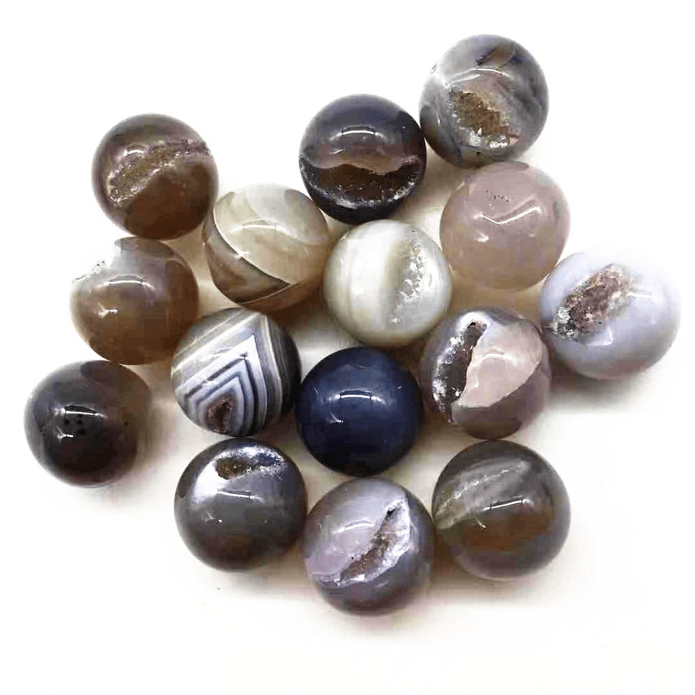 Reikistal Sparkling Reiki Agate Geode Ball for Crystal Healing Home De
