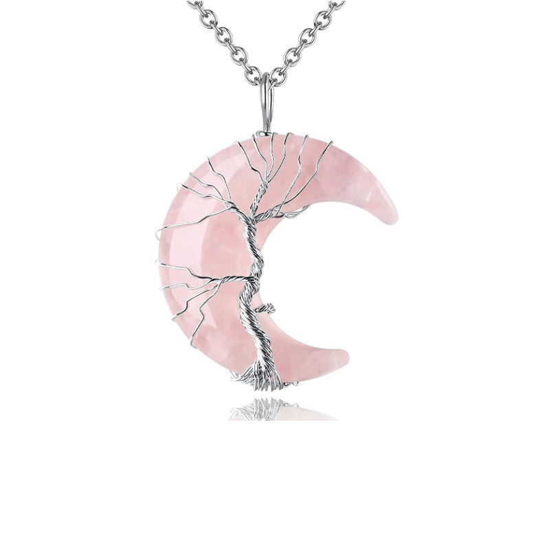 Reikistal Crystal Lifetree Moon Necklace